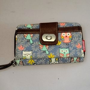 Unionbay Wallet Clutch Zip Around Owls Birds Print